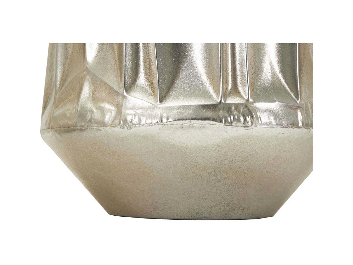 Portavasi in metallo argento set 3 pz cm ø 35x38,5-27,5x33-18,5x26,5