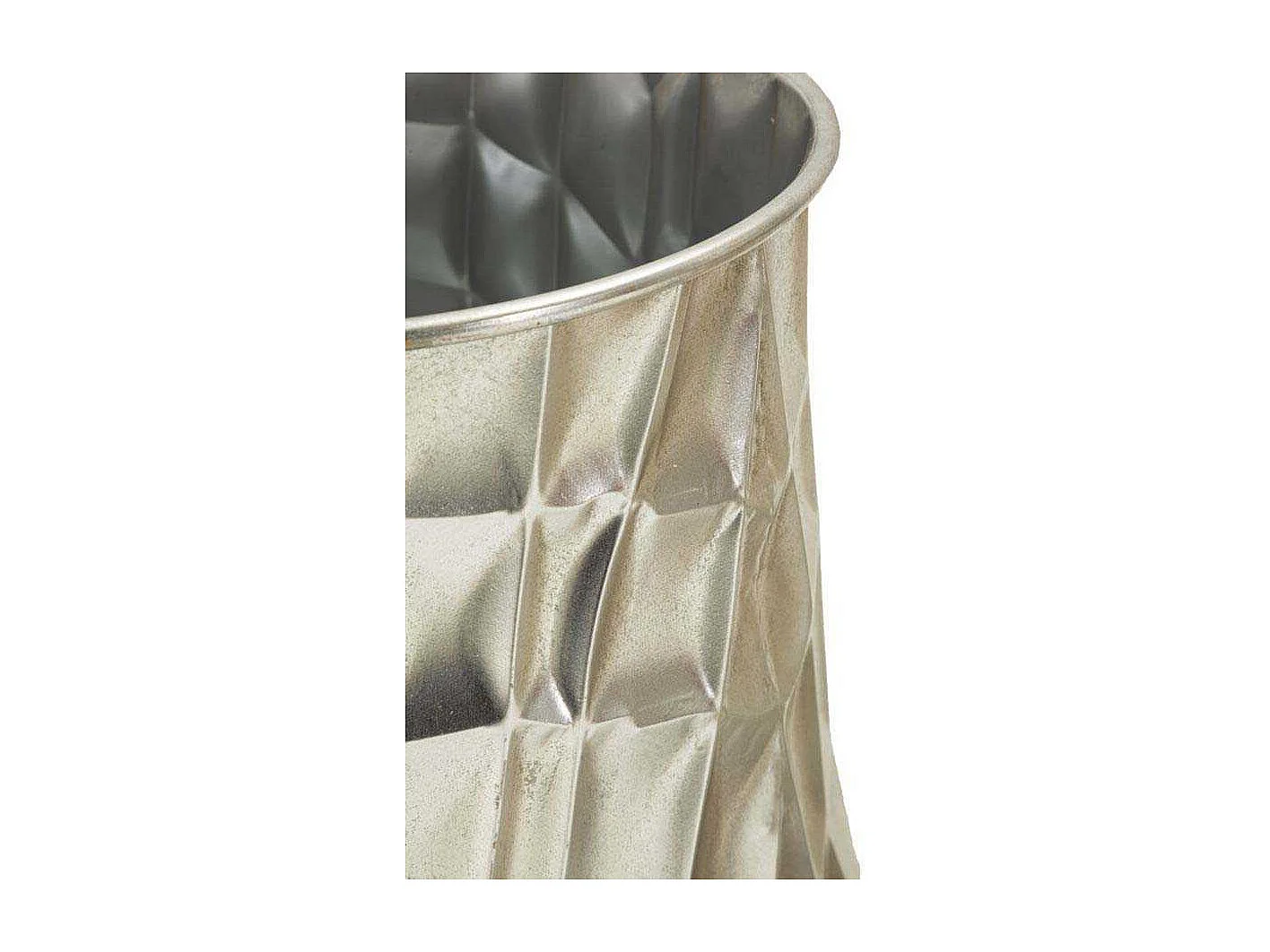 Set de 3 vases en métal argenté