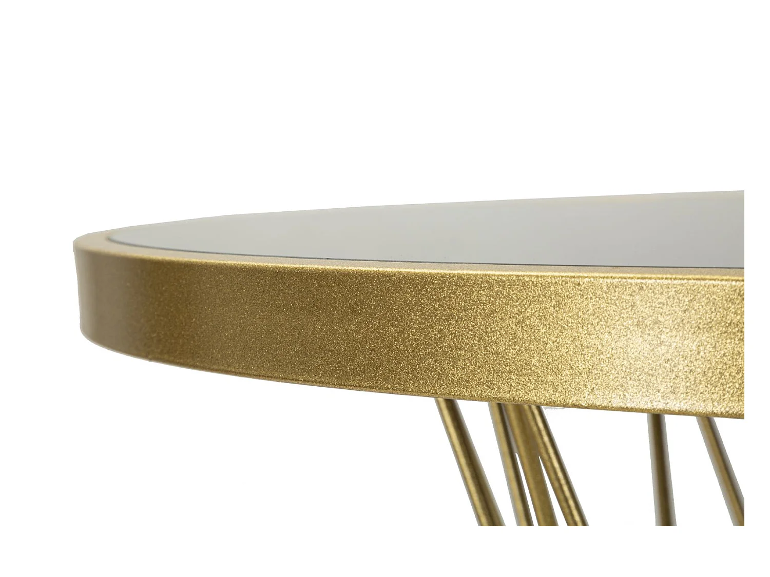 Tavolo bar in metallo dorato e vetro cm ø 70x103