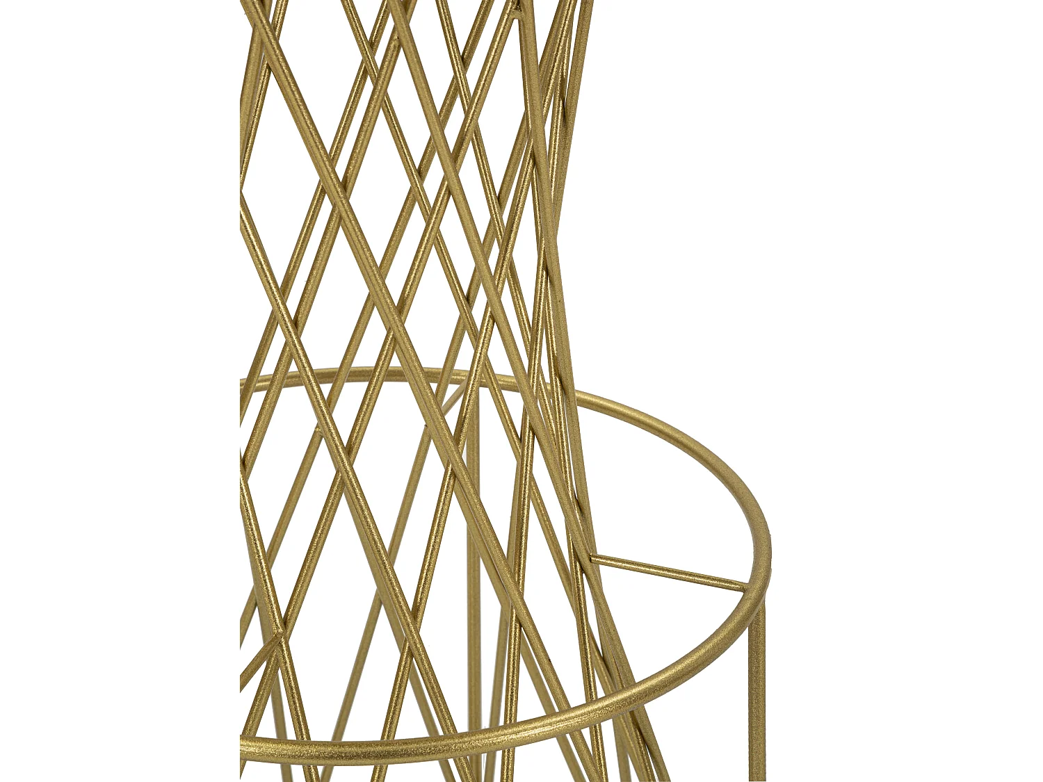 Table de bar en métal doré et verre, ø 70x103 cm