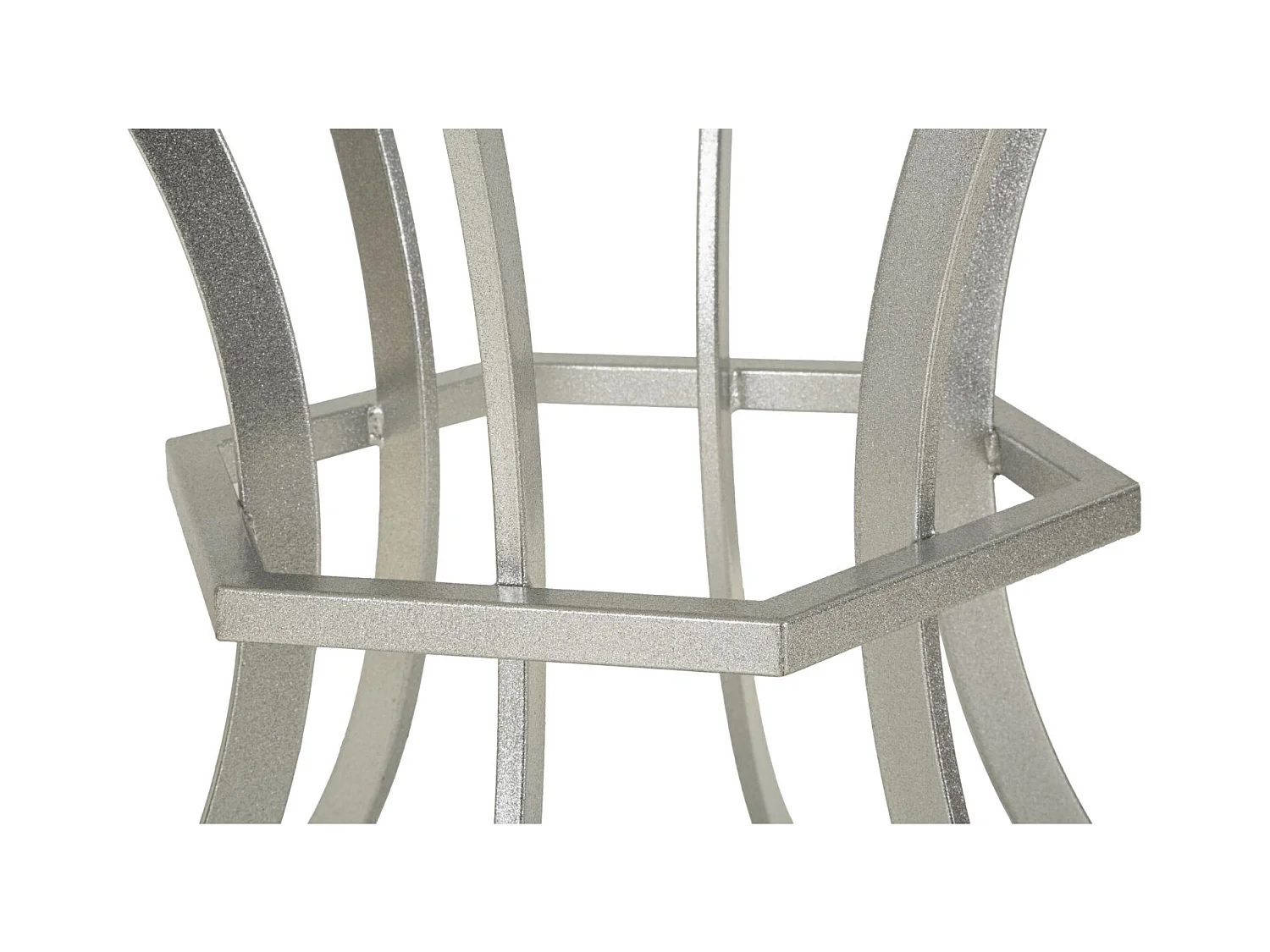 Table à manger en métal argenté et marbre, ø 100x76,5 cm