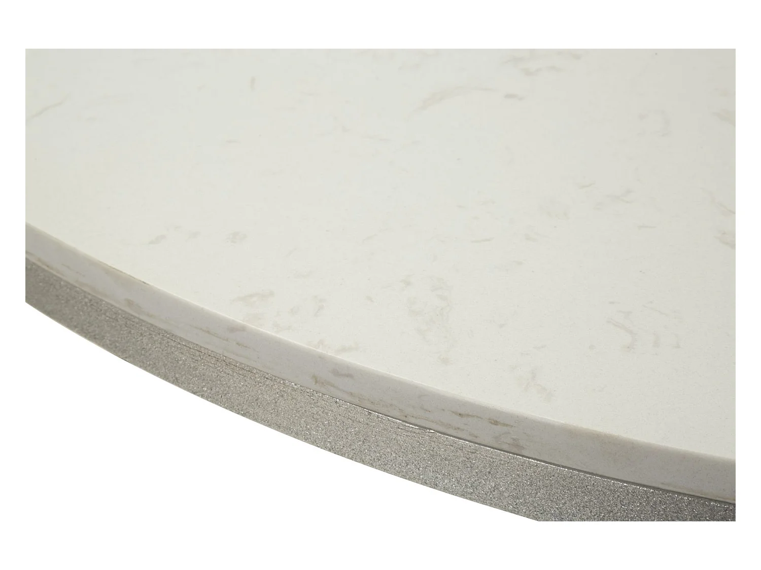 Table à manger en métal argenté et marbre, ø 100x76,5 cm