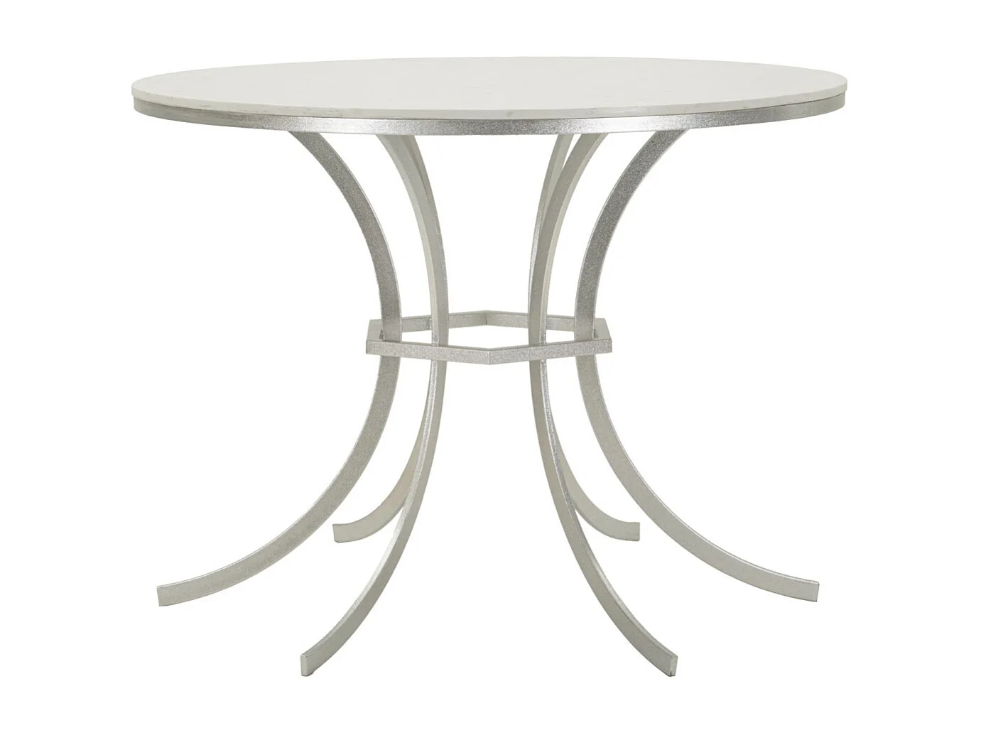 Table de Repas "Istanbul" 100cm Blanc & Argent