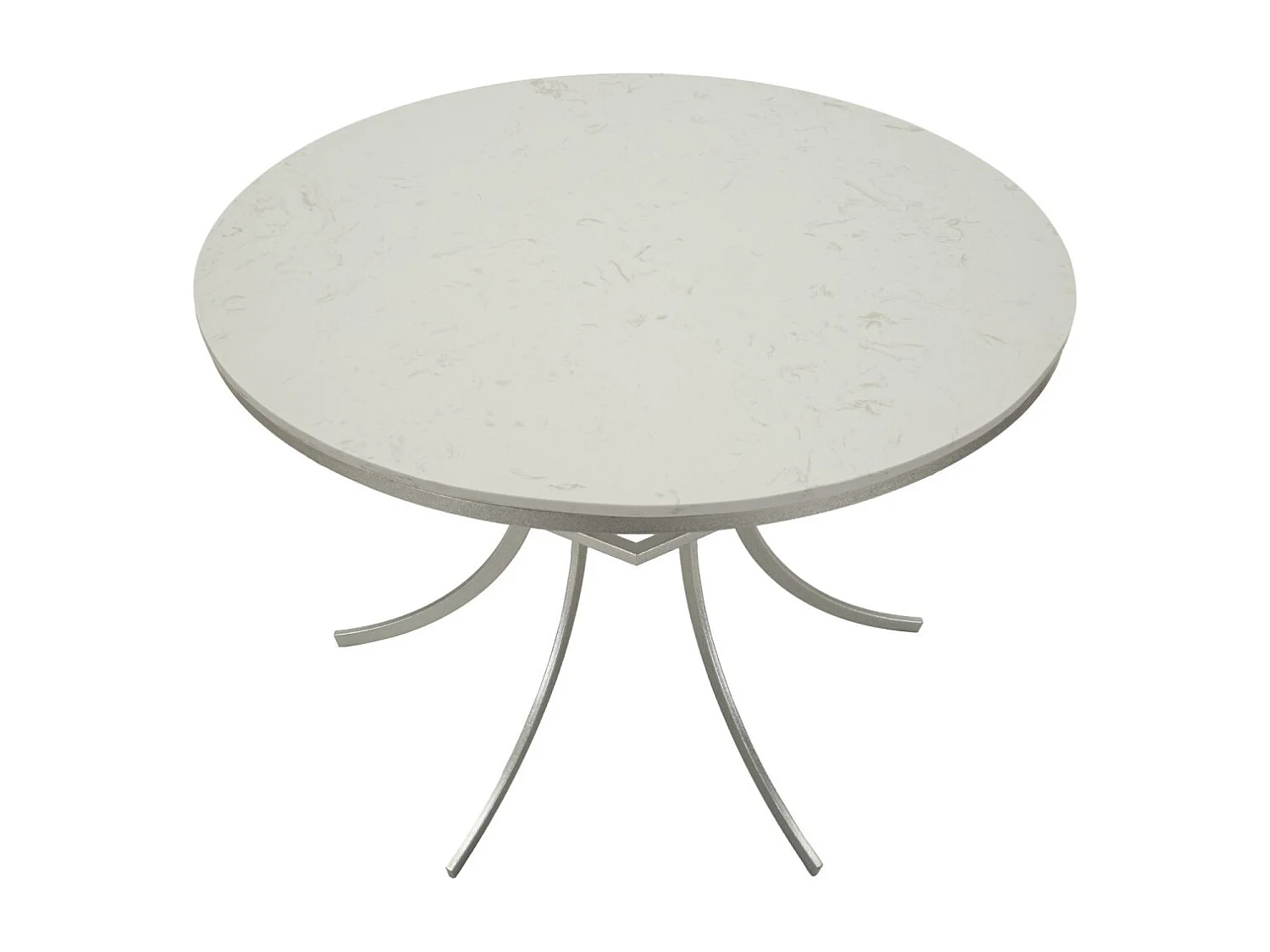 Table de Repas "Istanbul" 100cm Blanc & Argent