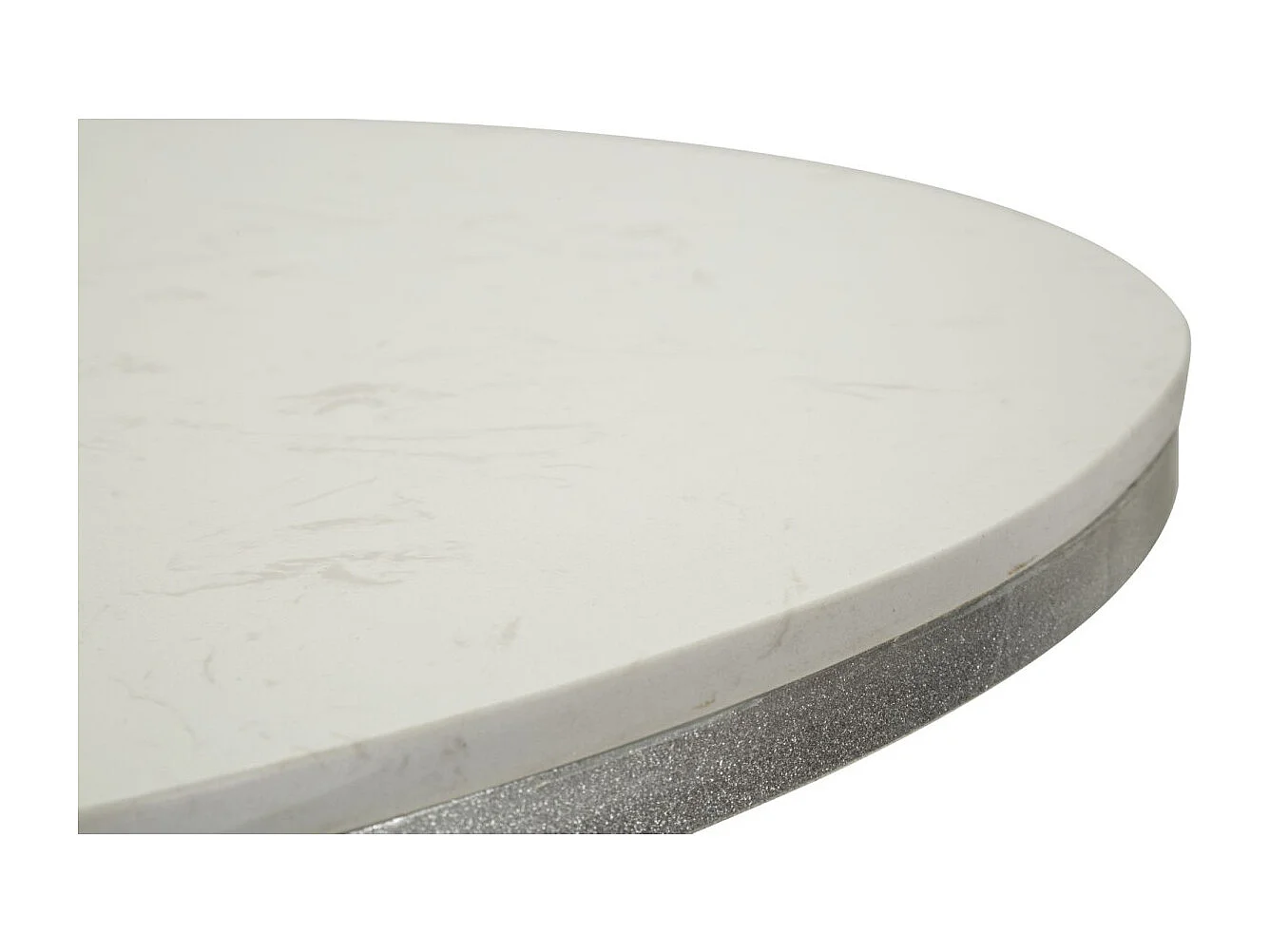 Table de Repas "Istanbul" 100cm Blanc & Argent