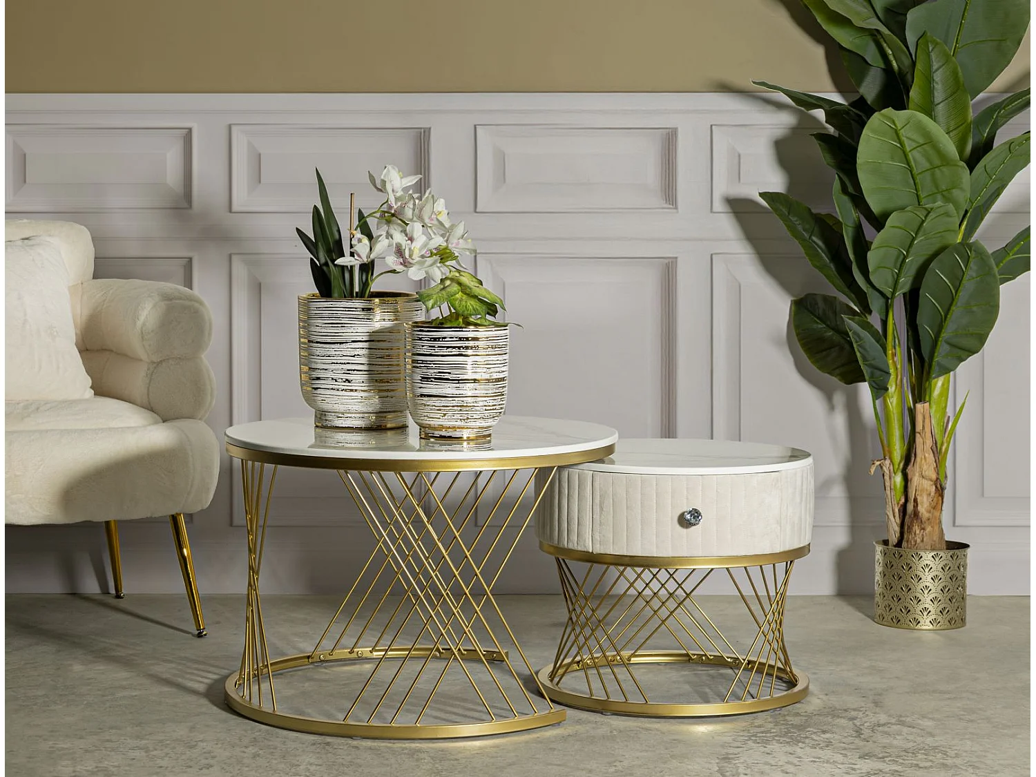 Set de 2 tables d'appoint gigognes en mdf Votix