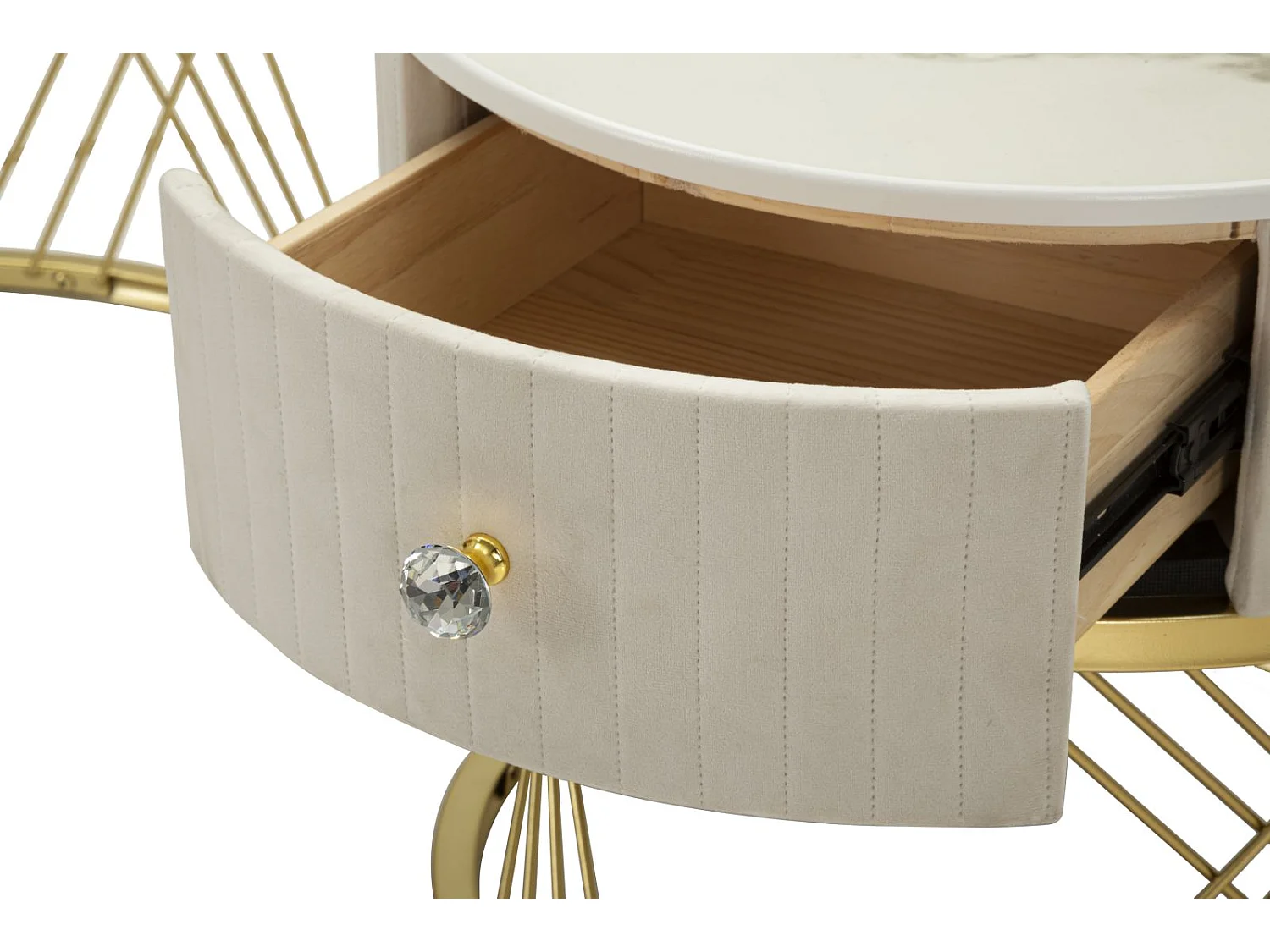 Lot de 2 Tables Basses "Votix" 70cm Crème & Or
