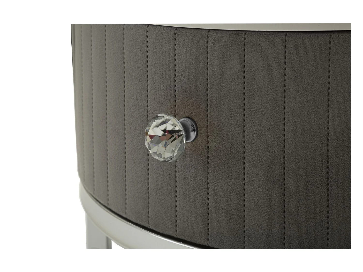 Tables basses en velours et métal, paire, ø 70x45-50x40 cm