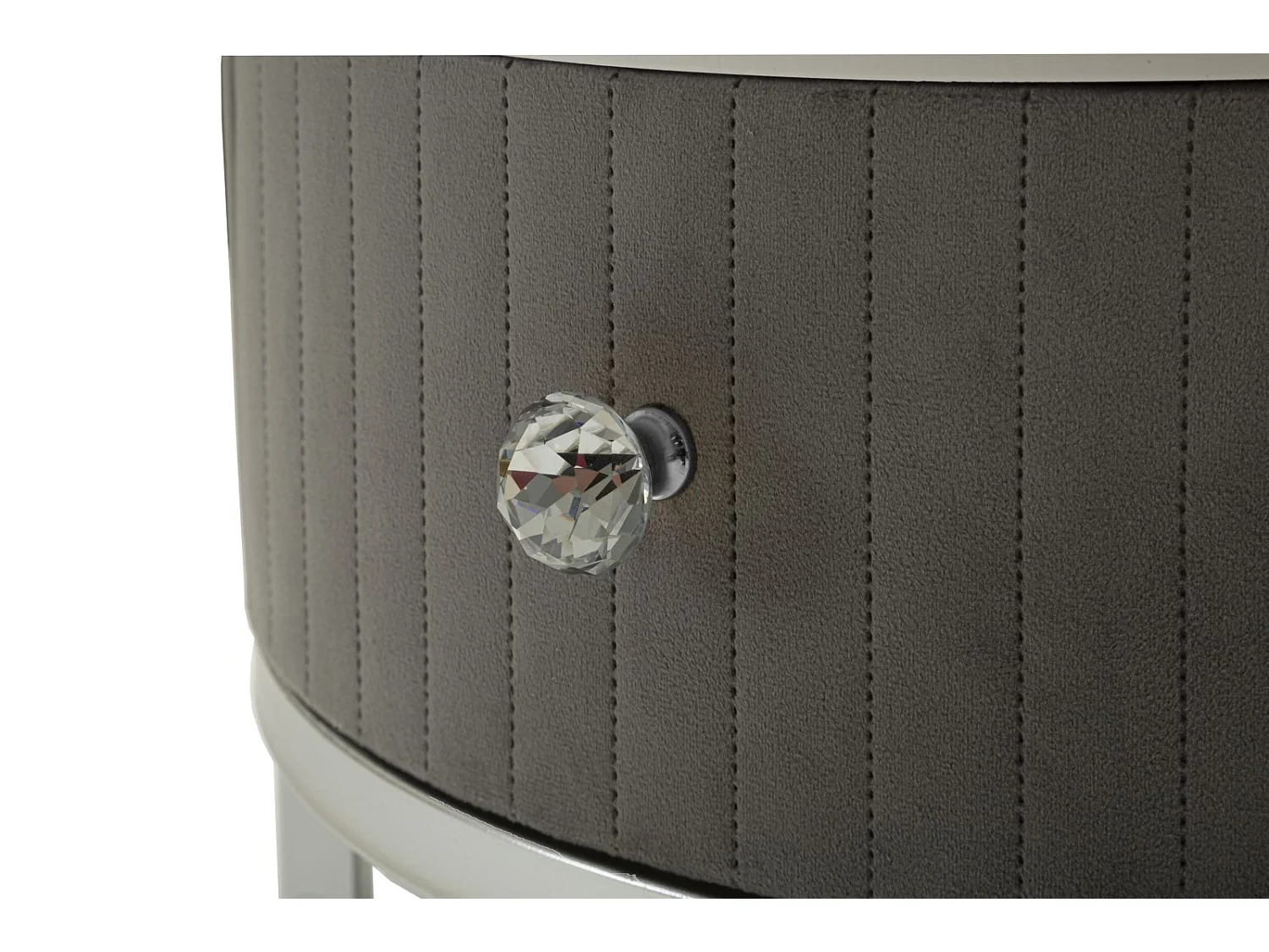 Tables basses en velours et métal, paire, ø 70x45-50x40 cm