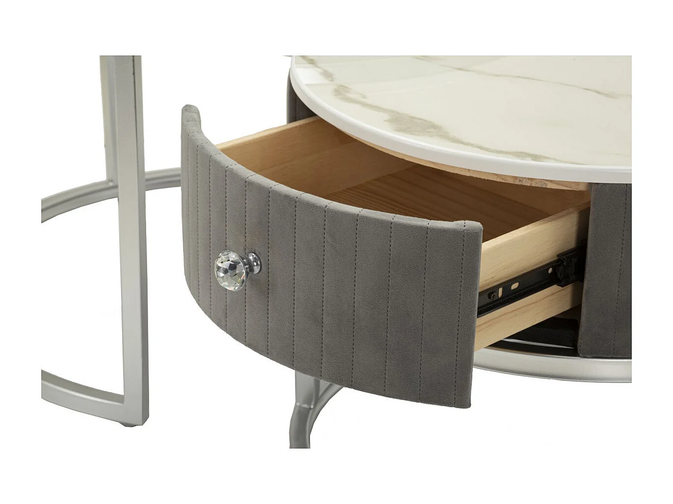 Lot de 2 Tables Basses "Votix" 70cm Gris & Argent