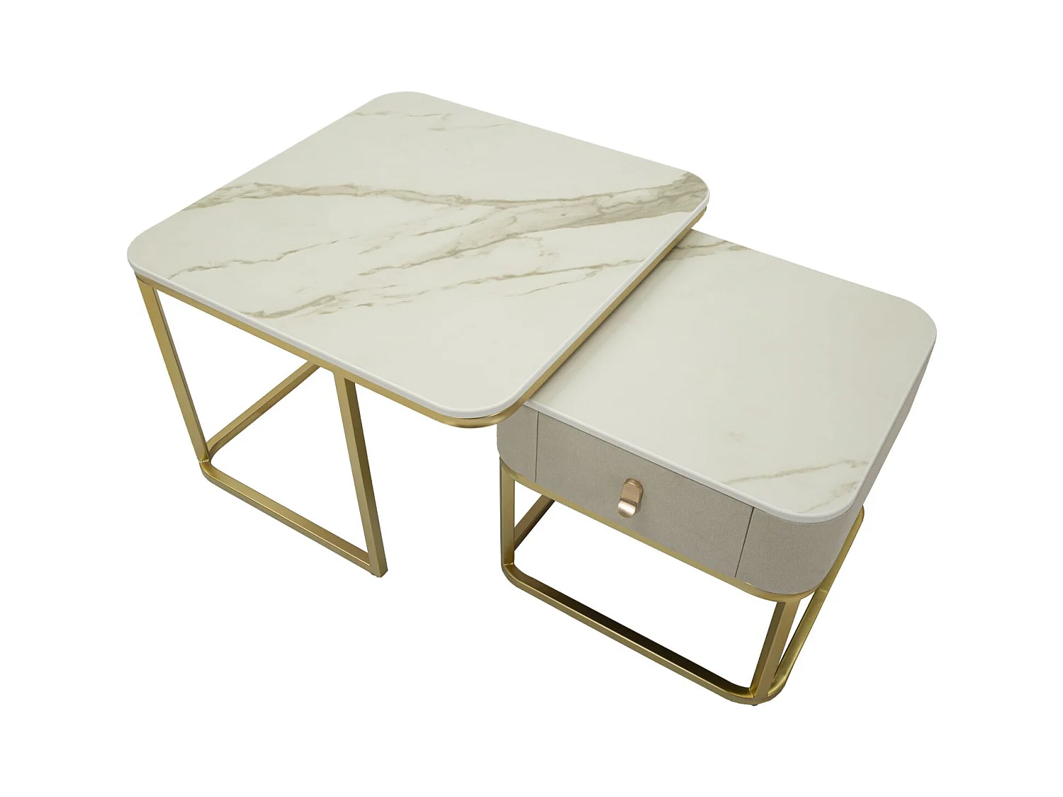 Set de 2 tables d'appoint gigognes en mdf et métal Beautry