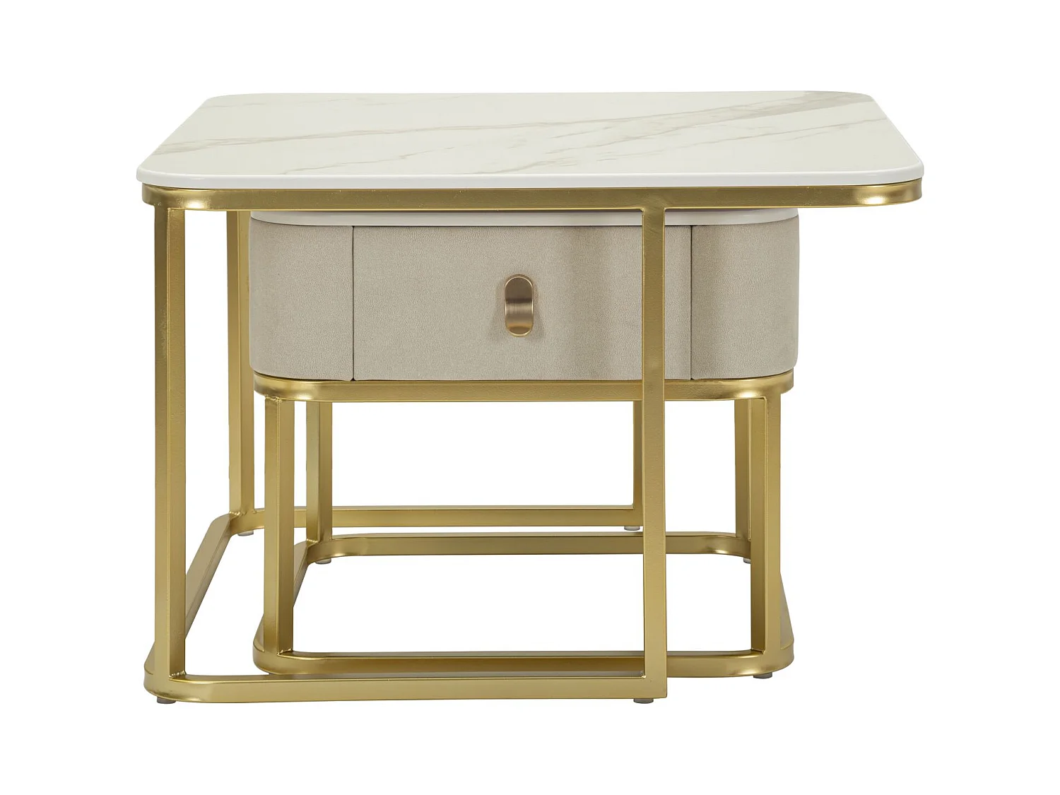 Set de 2 tables d'appoint gigognes en mdf et métal Beautry