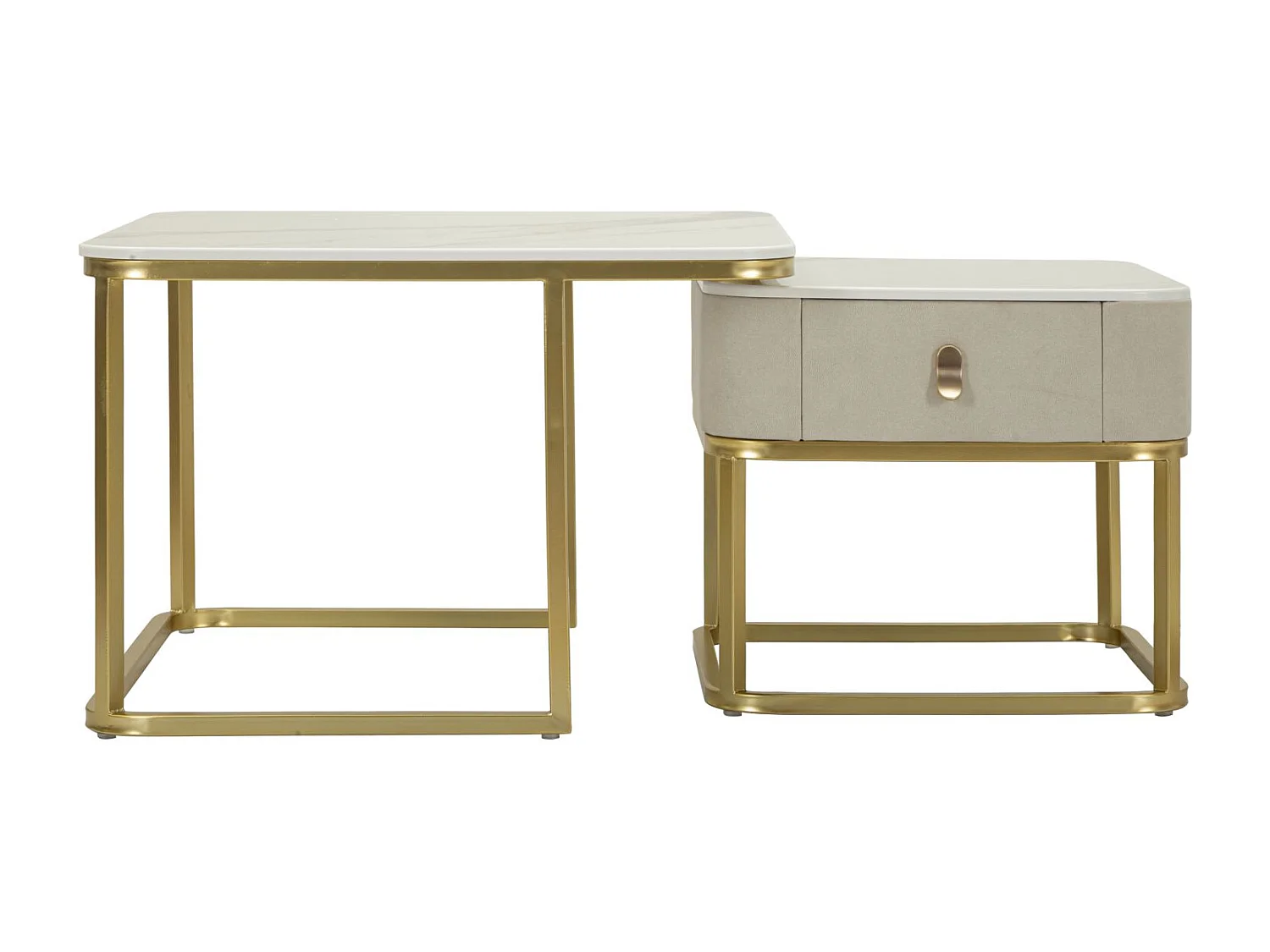 Set de 2 tables d'appoint gigognes en mdf et métal Beautry