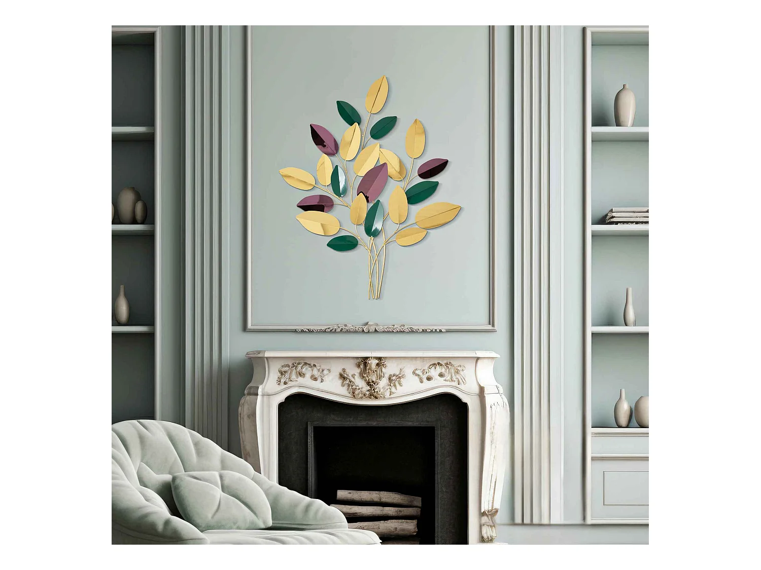 Pannello decorativo in 3D foglie cm 81,9x3,8xx97