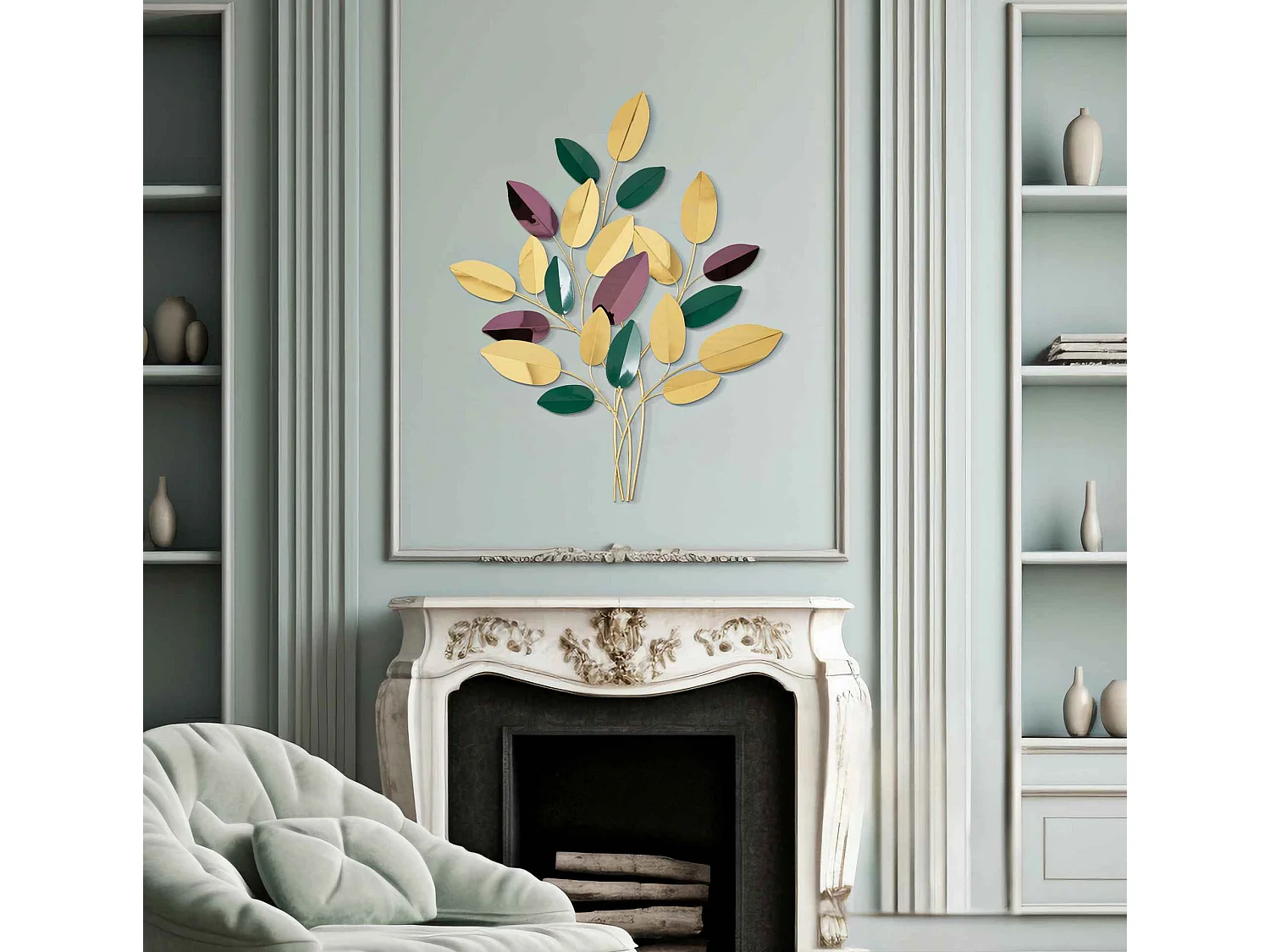 3D decoratief paneel met bladeren, 81,9 x 3,8 x 97 cm