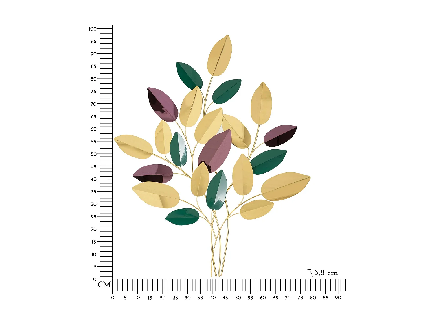 3D decoratief paneel met bladeren, 81,9 x 3,8 x 97 cm