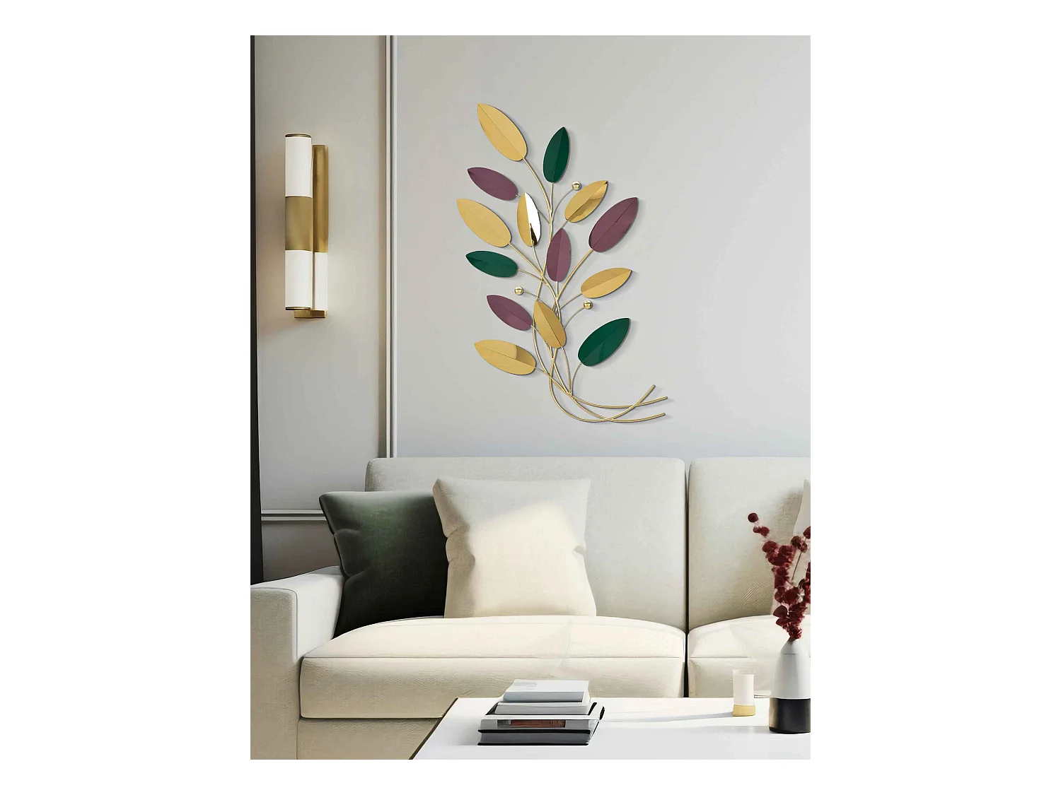 Pannello decorativo in 3D foglie cm 59x3,8x98,4