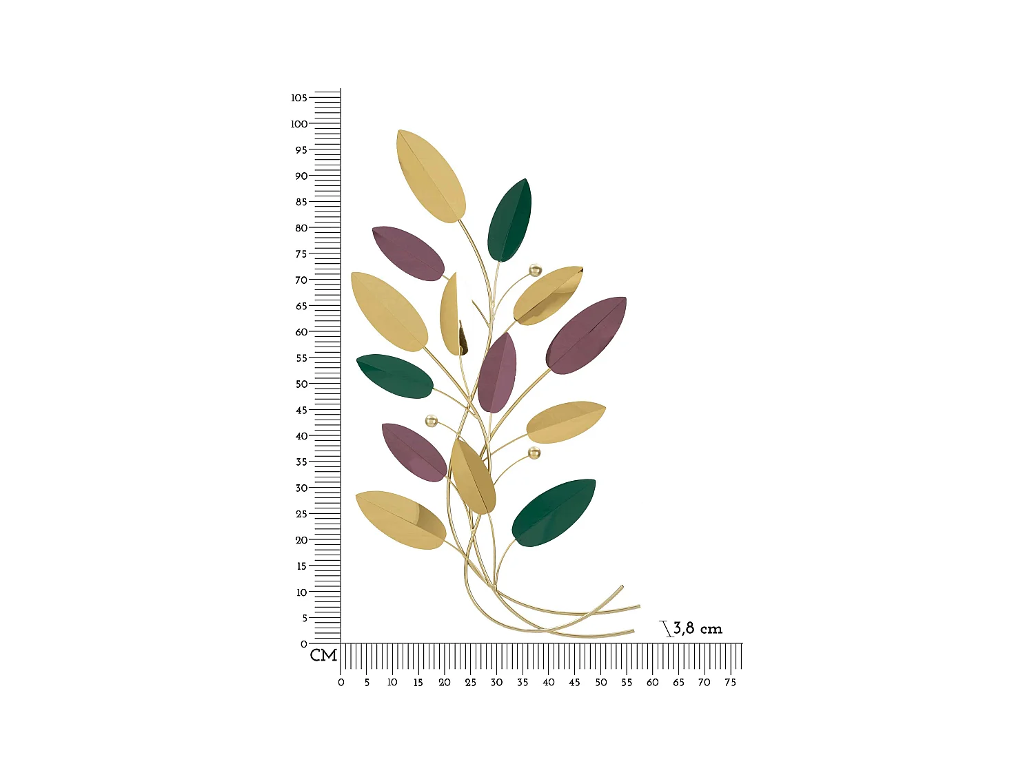Pannello decorativo in 3D foglie cm 59x3,8x98,4