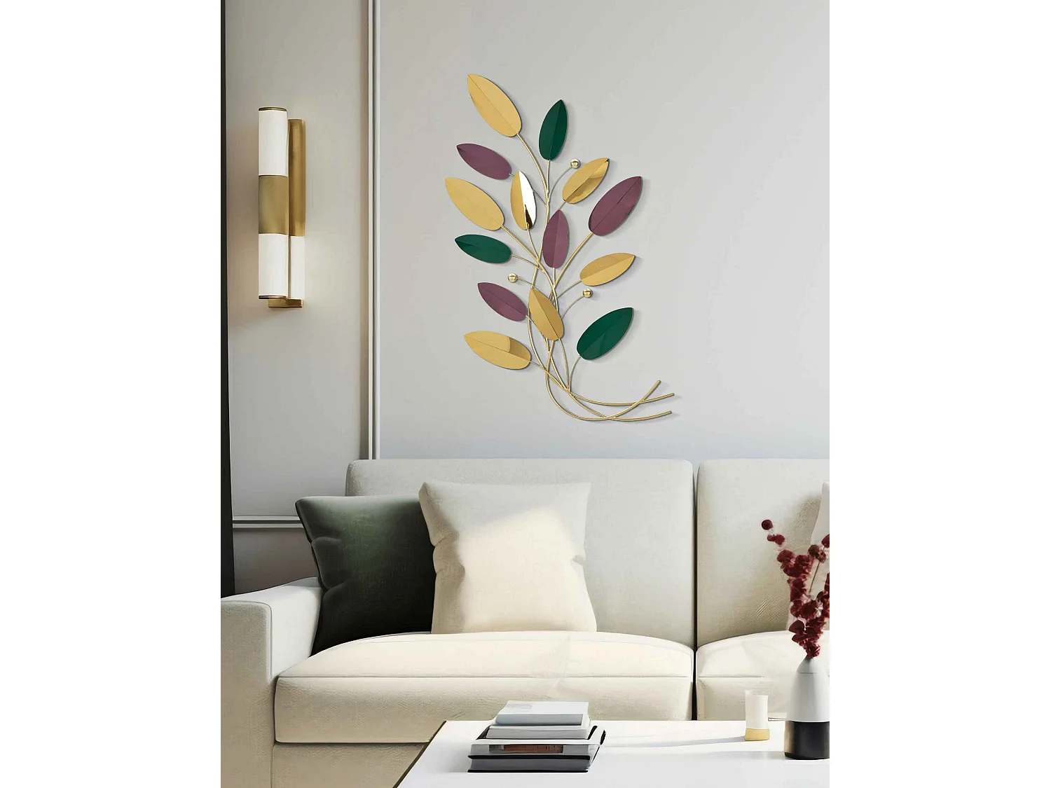 3D decoratief paneel met bladeren, 59x3,8x98,4 cm