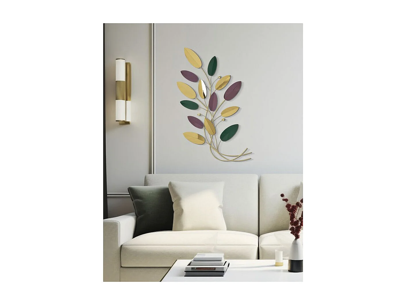 Déco Murale Feuilles "Colorful" 59cm Multicolore