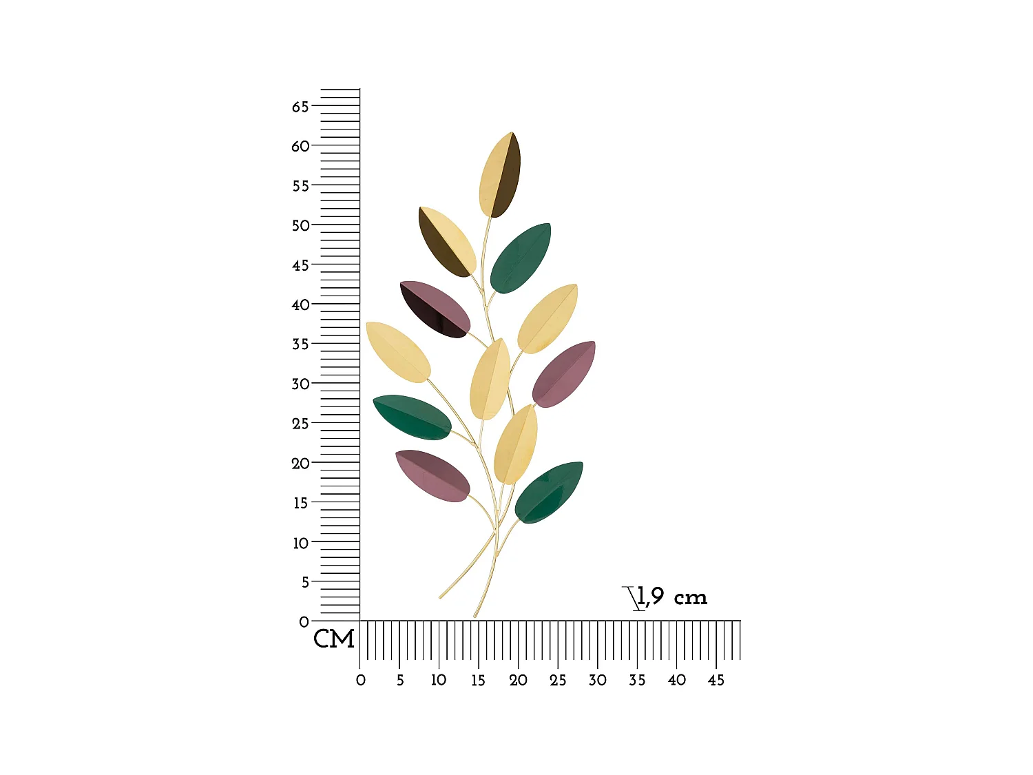 Pannello decorativo in 3D foglie cm 31x1,9x61