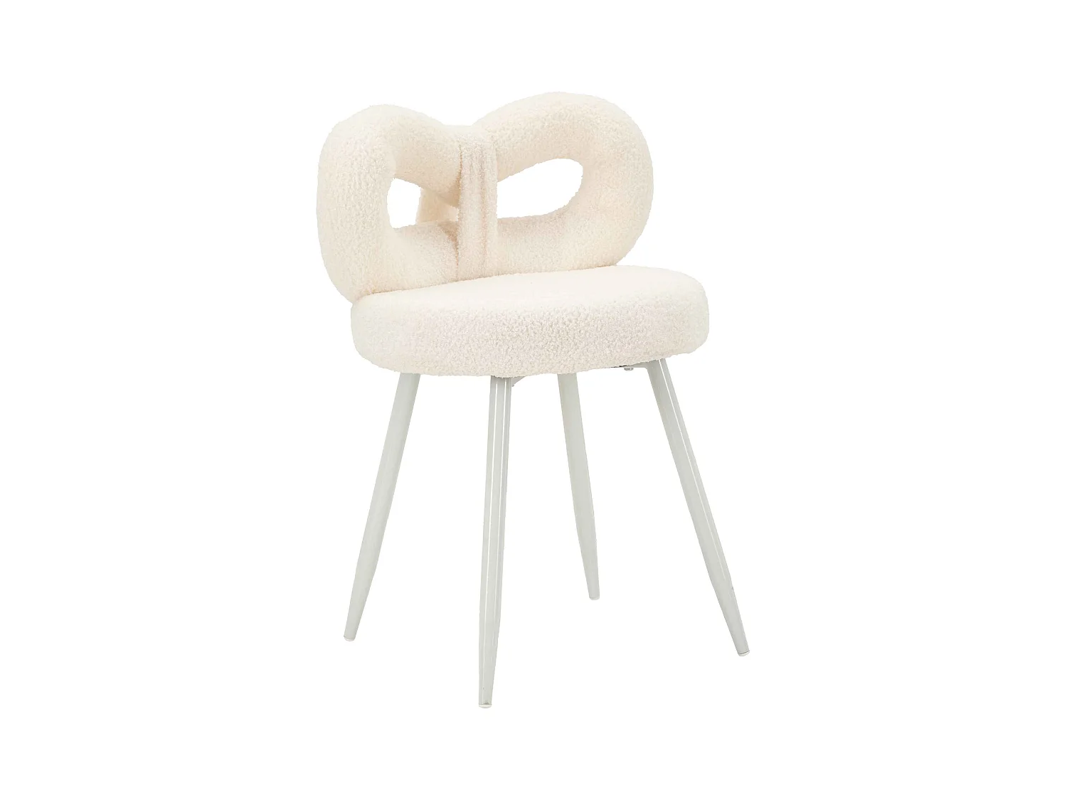 Sedia mini in teddy bianca cm ø 40x67