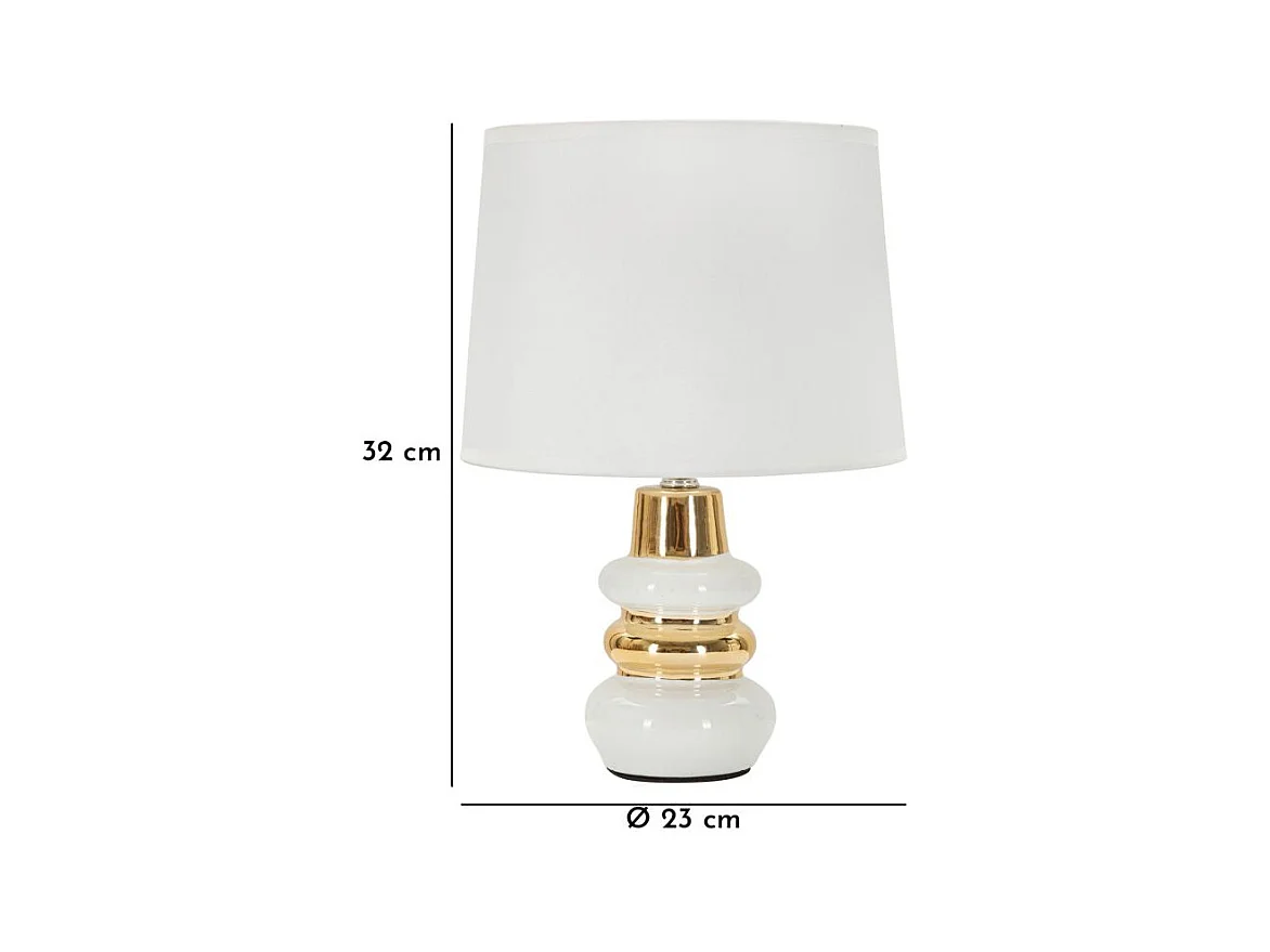 Lampe à Poser en Céramique "Liara" 32cm Blanc & Or