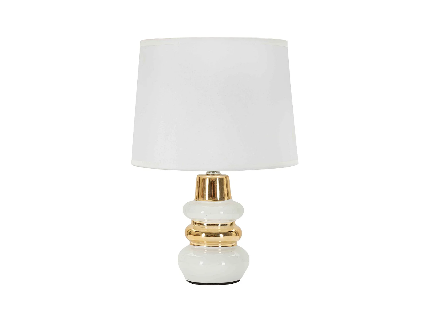Lampe de table en céramique blanche et dorée Ø cm 23x32