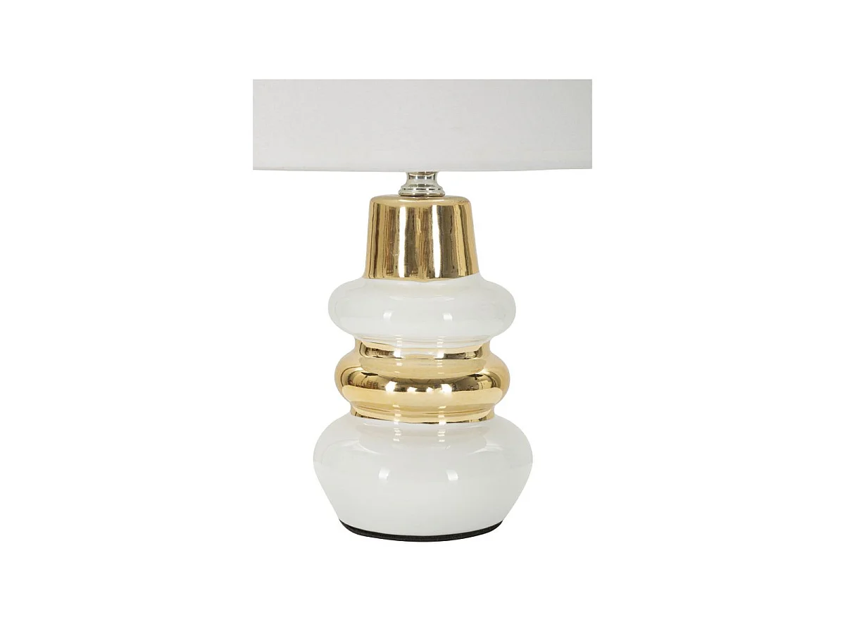 Lampe à Poser en Céramique "Liara" 32cm Blanc & Or