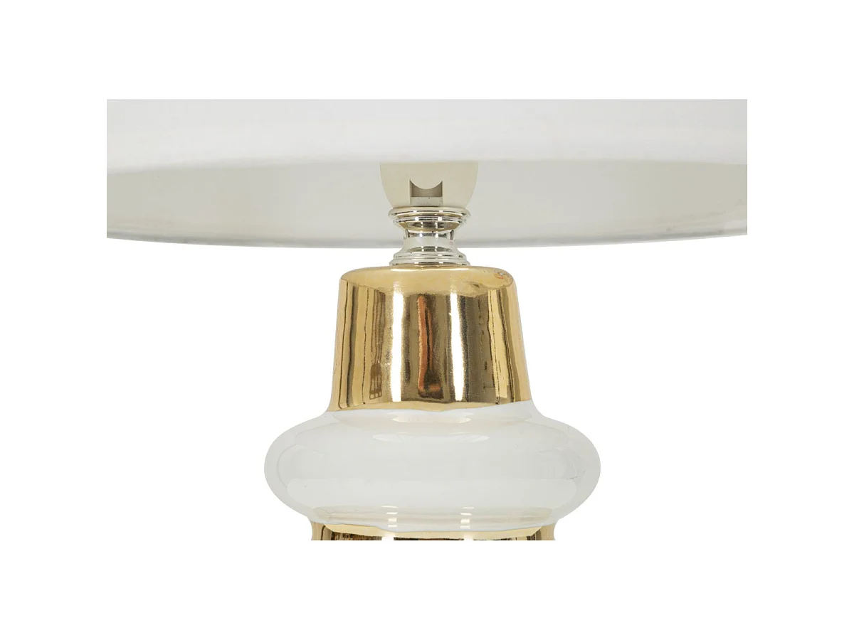 Lampe à Poser en Céramique "Liara" 32cm Blanc & Or