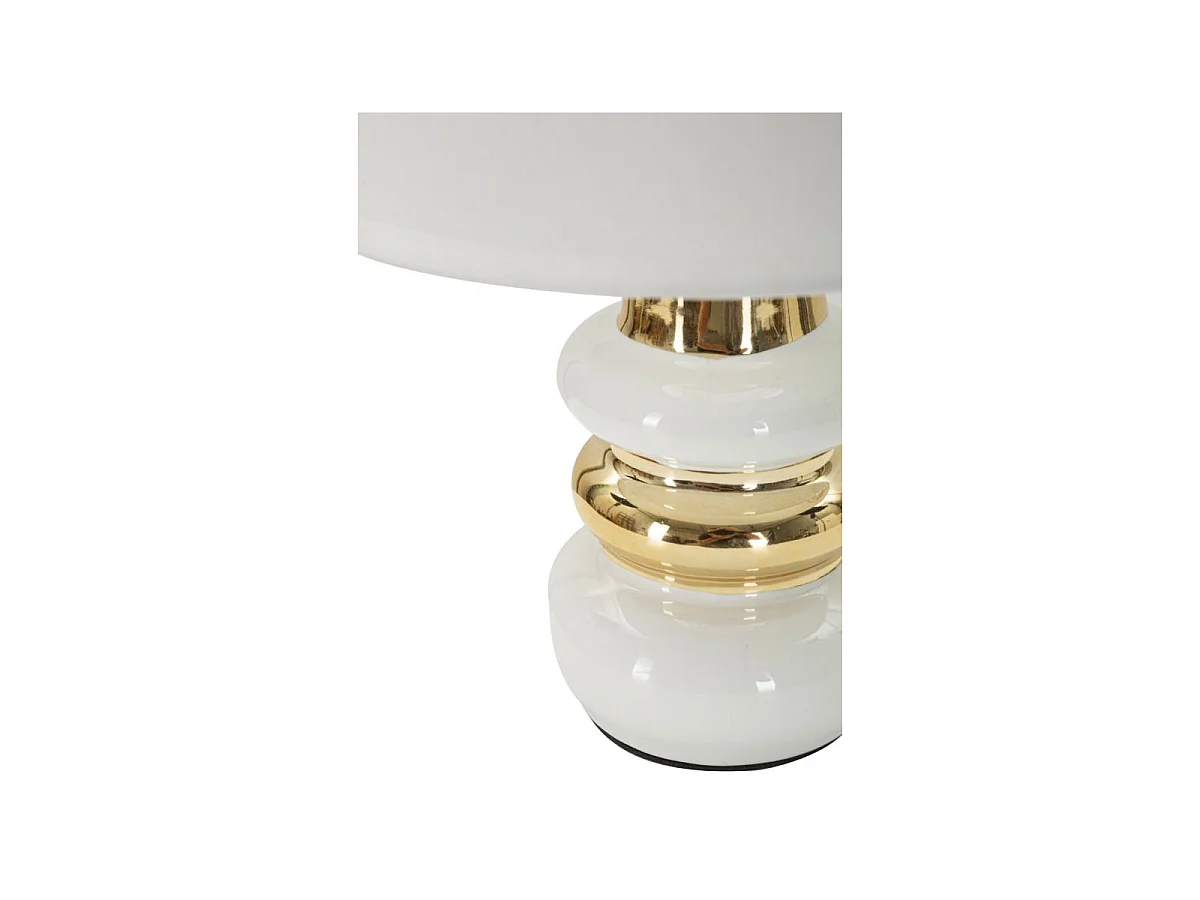 Lampe à Poser en Céramique "Liara" 32cm Blanc & Or