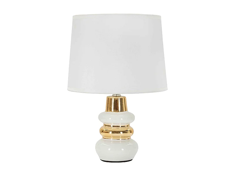 Lampe à Poser en Céramique "Liara" 32cm Blanc & Or