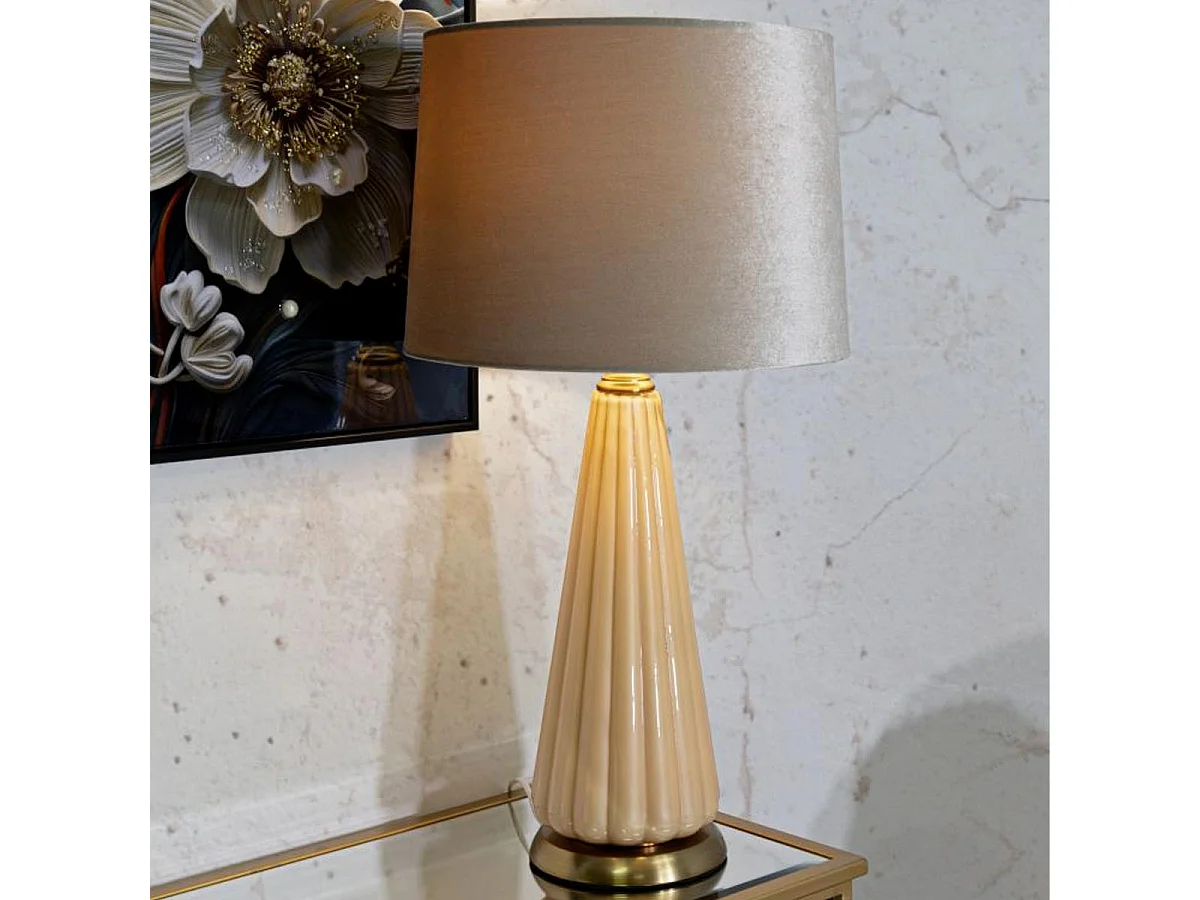 Lampe à Poser "Perly" 68cm Perle & Or