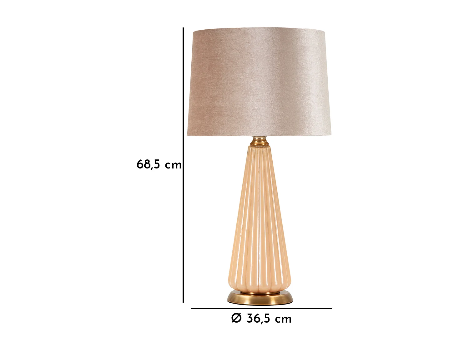 Lampe à Poser "Perly" 68cm Perle & Or