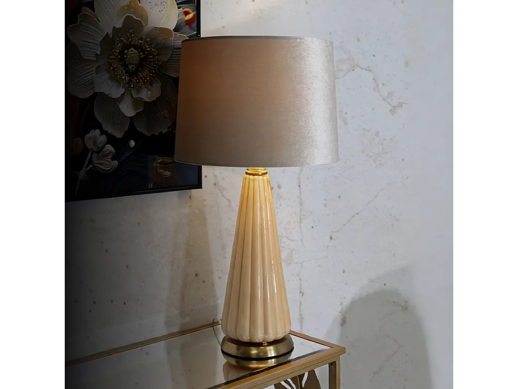 Lampe à Poser "Perly" 68cm Perle & Or