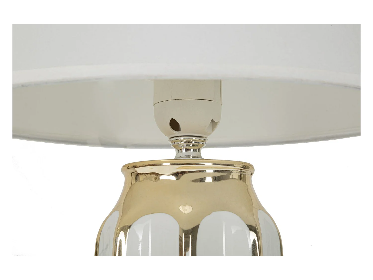 Lampe à Poser en Céramique "Cassy" 40cm Blanc & Or