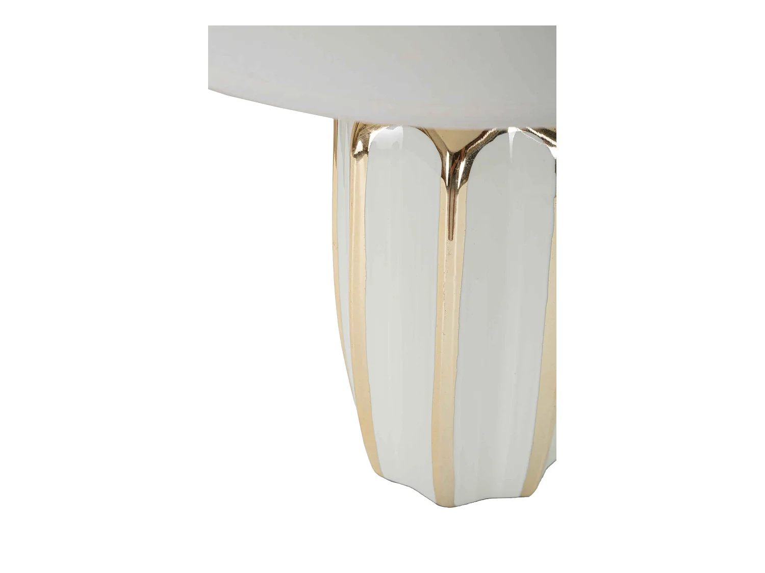 Lampe à Poser en Céramique "Cassy" 40cm Blanc & Or