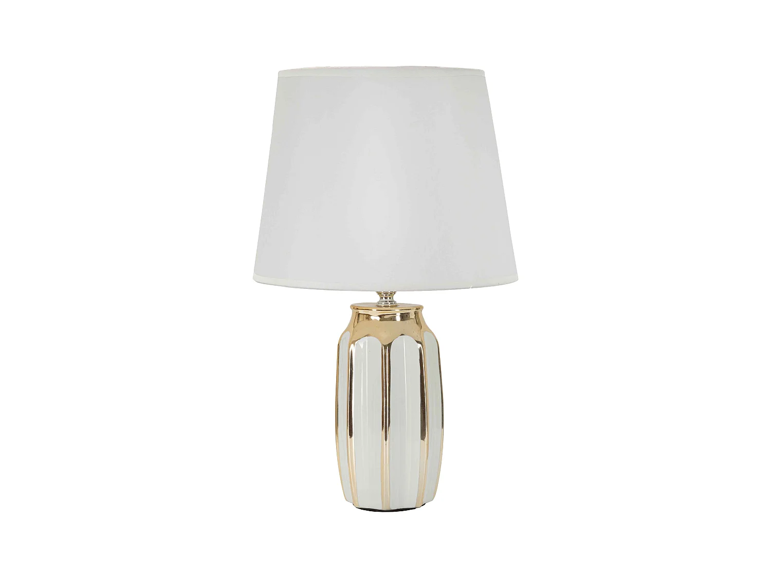 Lampe de table en céramique blanche et dorée Ø cm 25x40,5