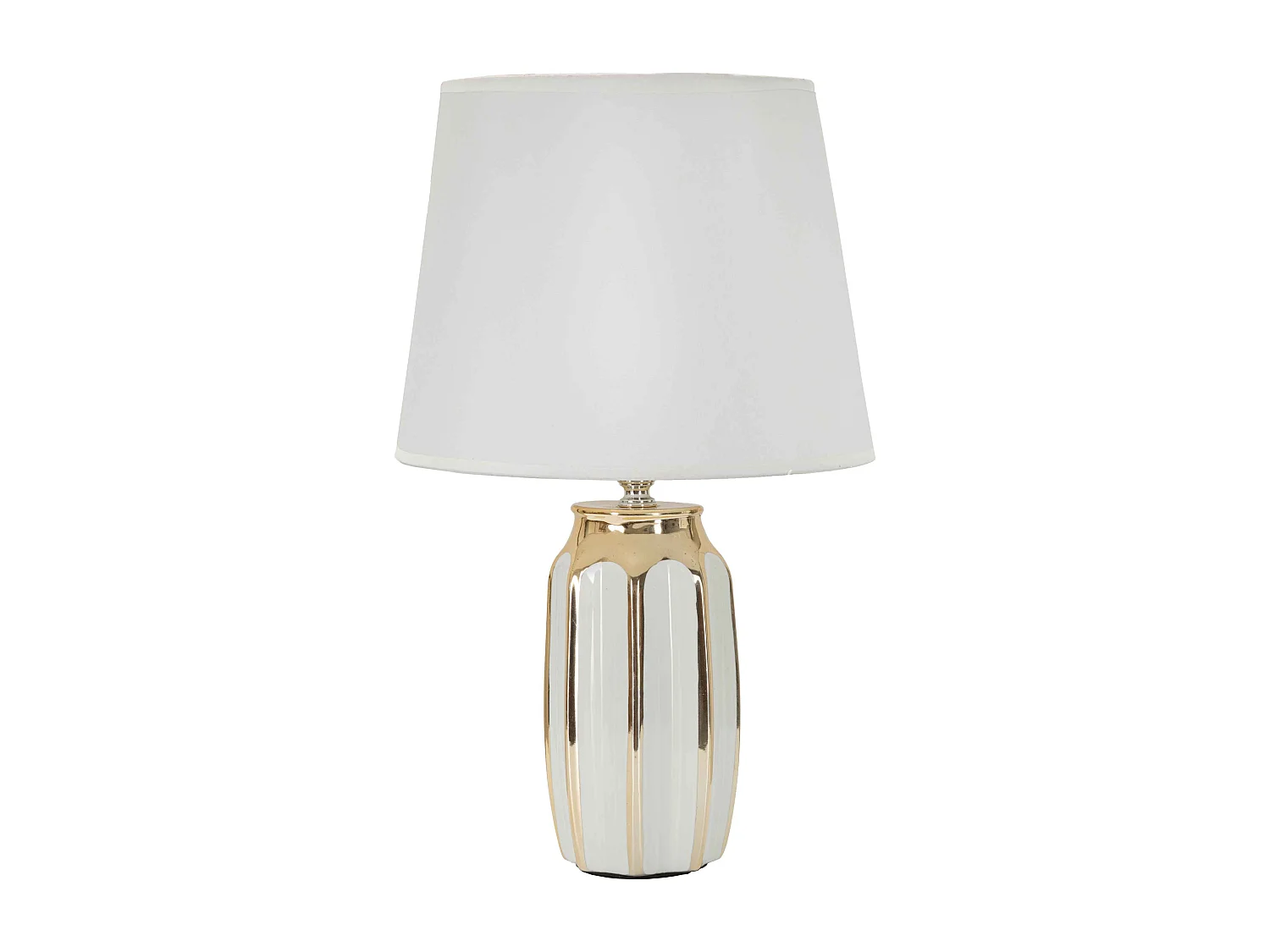 Lampe à Poser en Céramique "Cassy" 40cm Blanc & Or