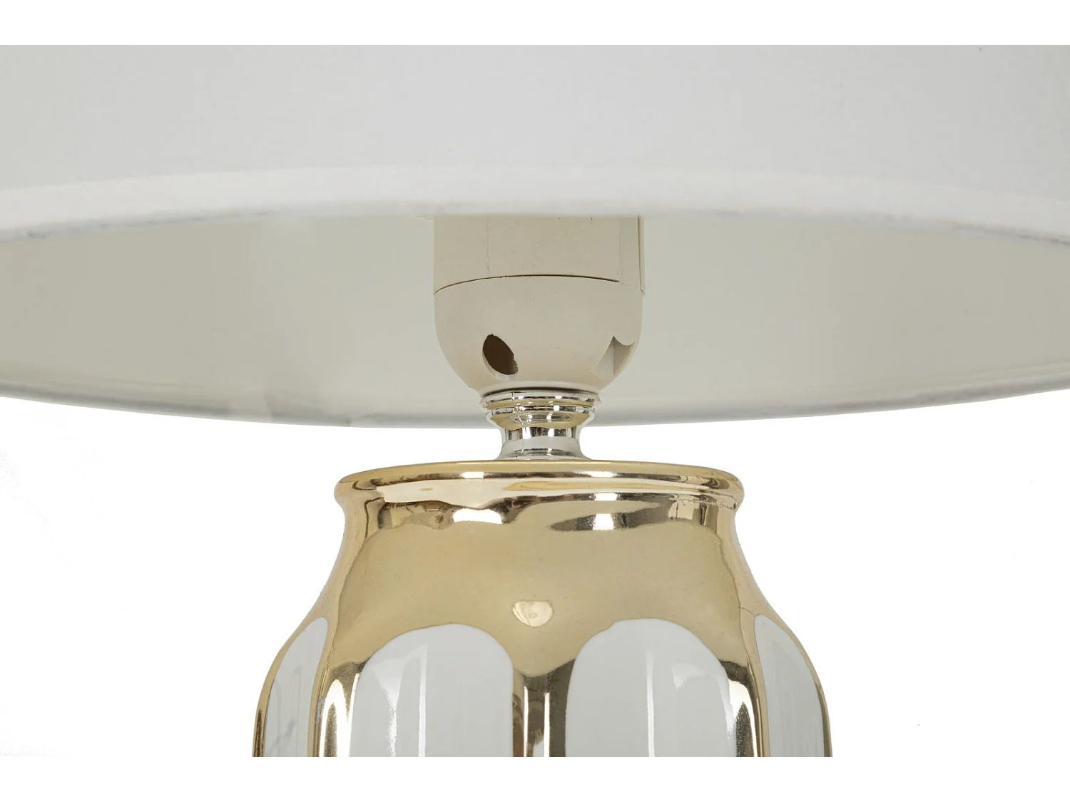 Lampe à Poser en Céramique "Cassy" 40cm Blanc & Or