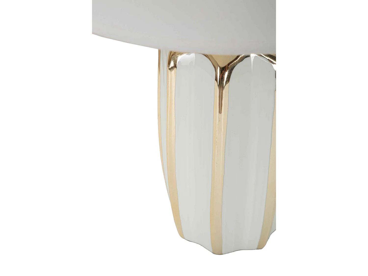 Lampe à Poser en Céramique "Cassy" 40cm Blanc & Or