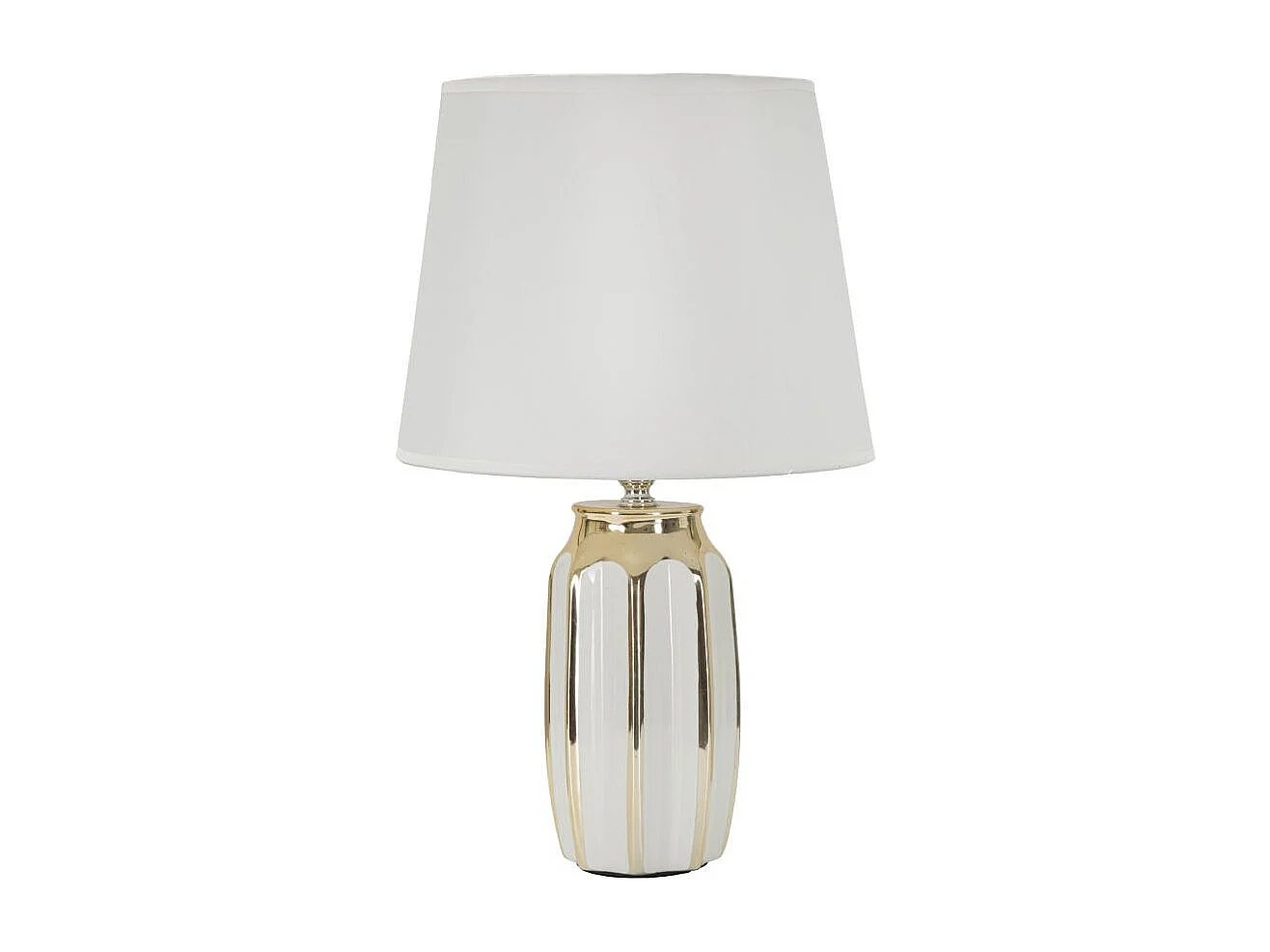 Lampe à Poser en Céramique "Cassy" 40cm Blanc & Or