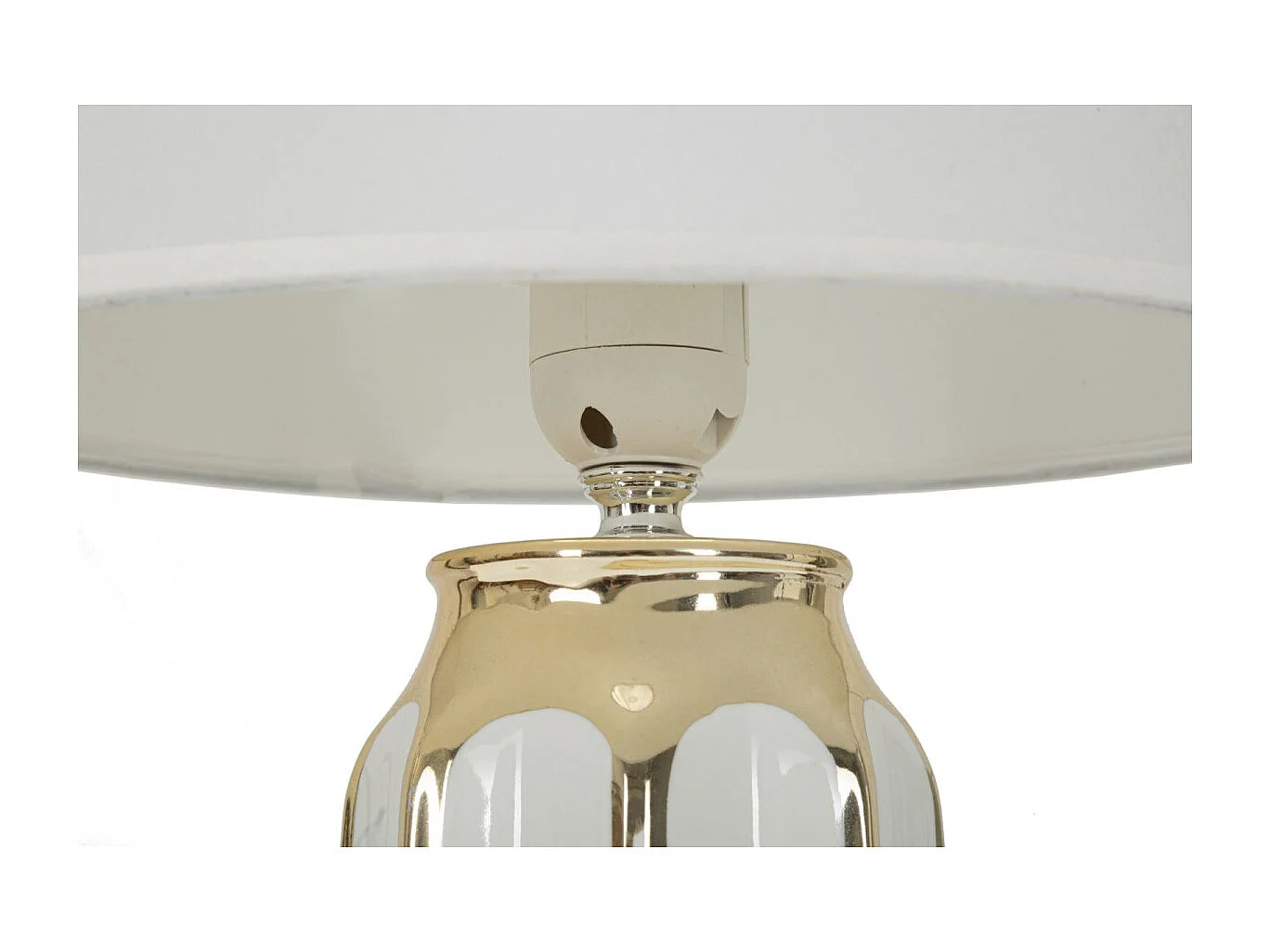 Lampe à Poser en Céramique "Cassy" 40cm Blanc & Or