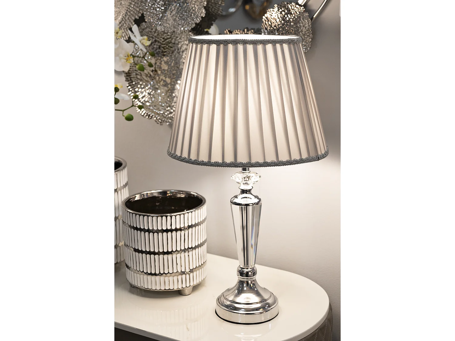 Lampe à Poser en Métal "Tolly" 56cm Argent