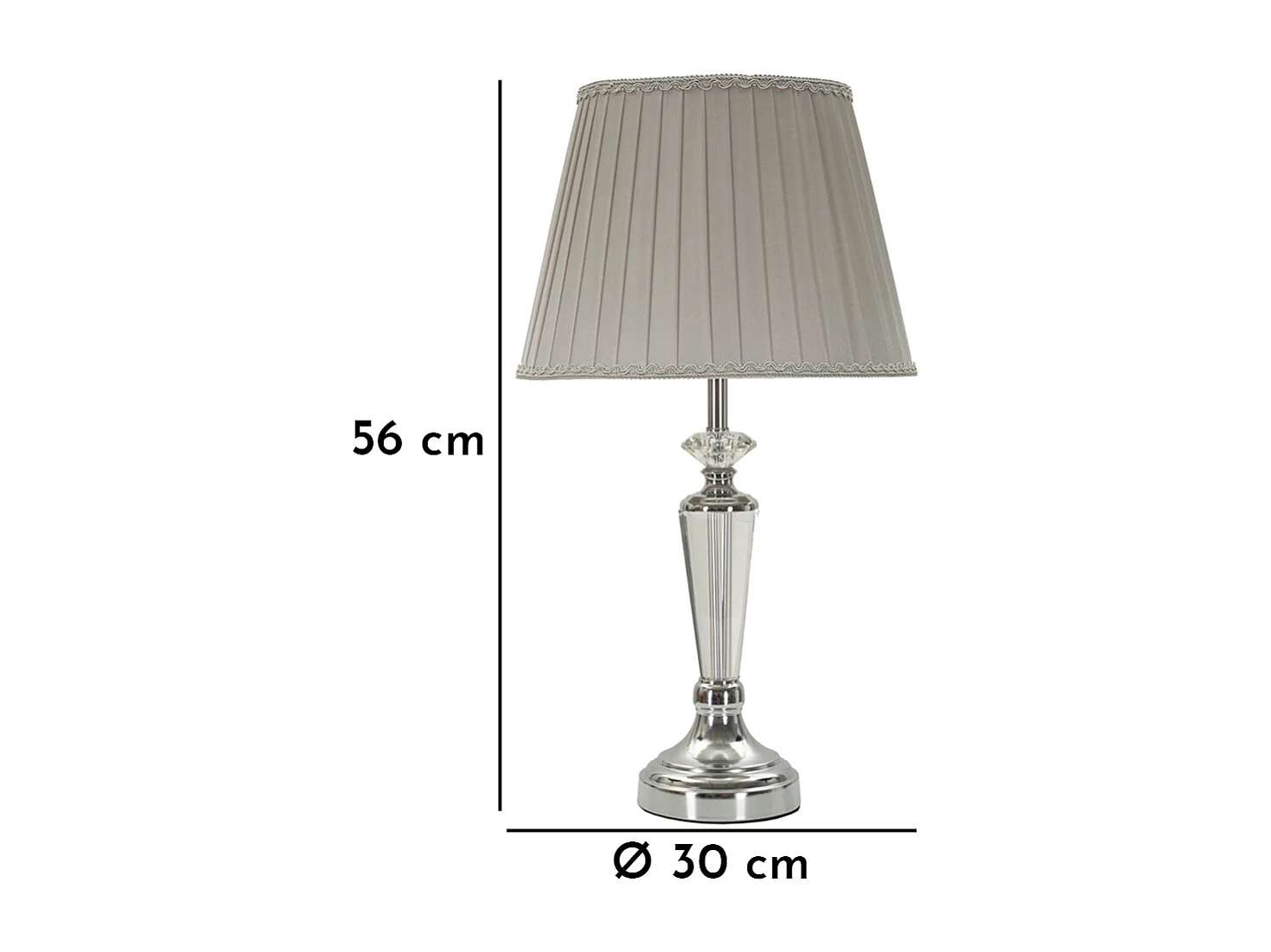 Lampe à Poser en Métal "Tolly" 56cm Argent