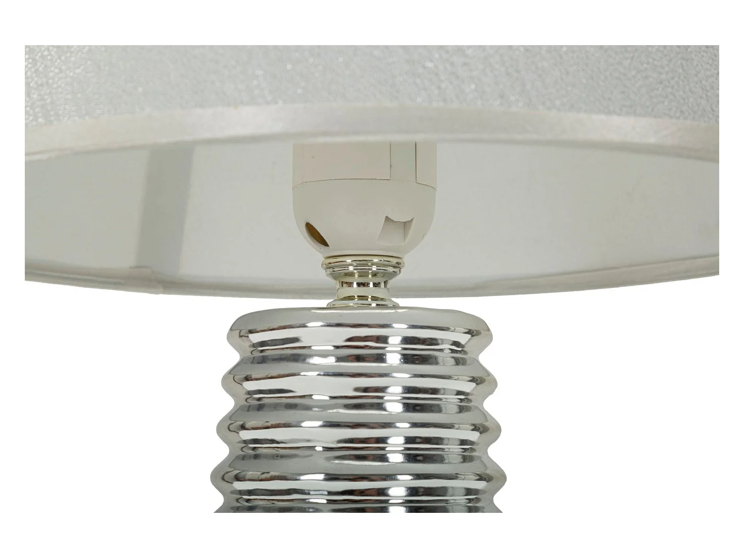 Lampe à Poser en Céramique "Candela" 41cm Argent & Blanc