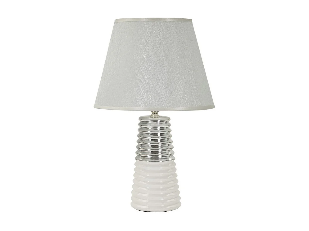 Lampe à Poser en Céramique "Candela" 41cm Argent & Blanc