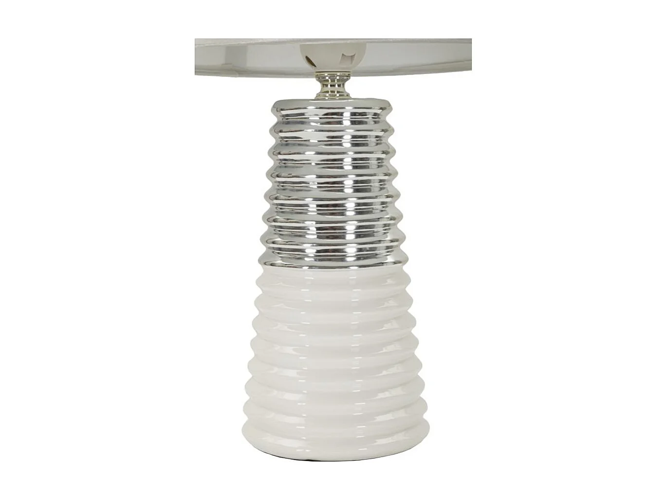 Lampe à Poser en Céramique "Candela" 41cm Argent & Blanc