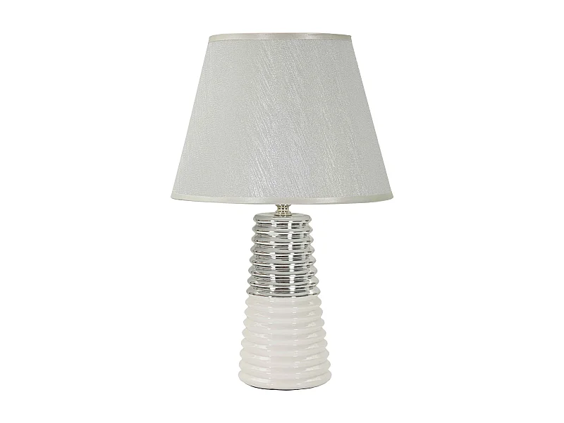 Lampe à Poser en Céramique "Candela" 41cm Argent & Blanc