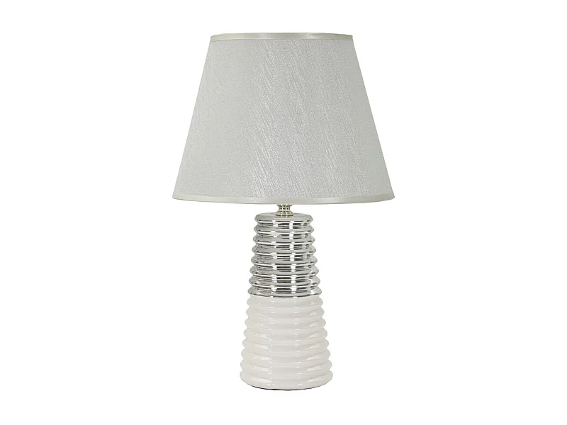 Lampe à Poser en Céramique "Candela" 41cm Argent & Blanc